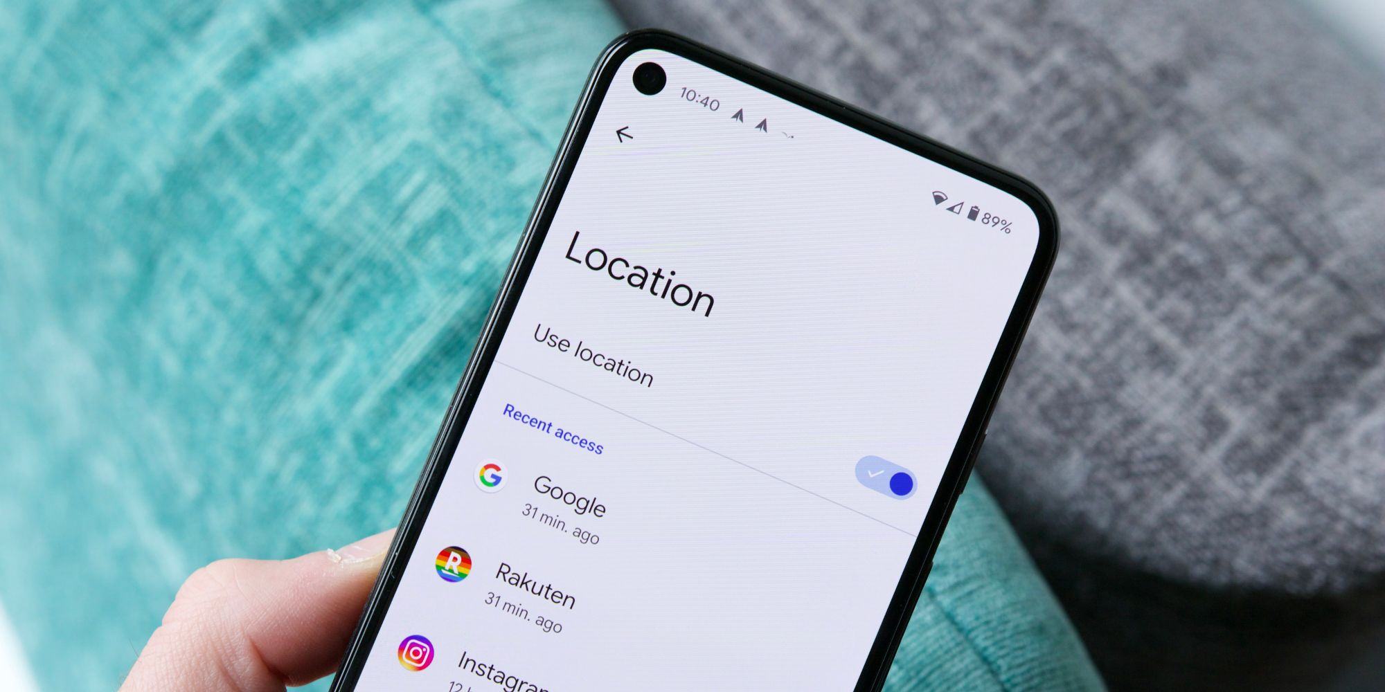 Location settings page on Android phones