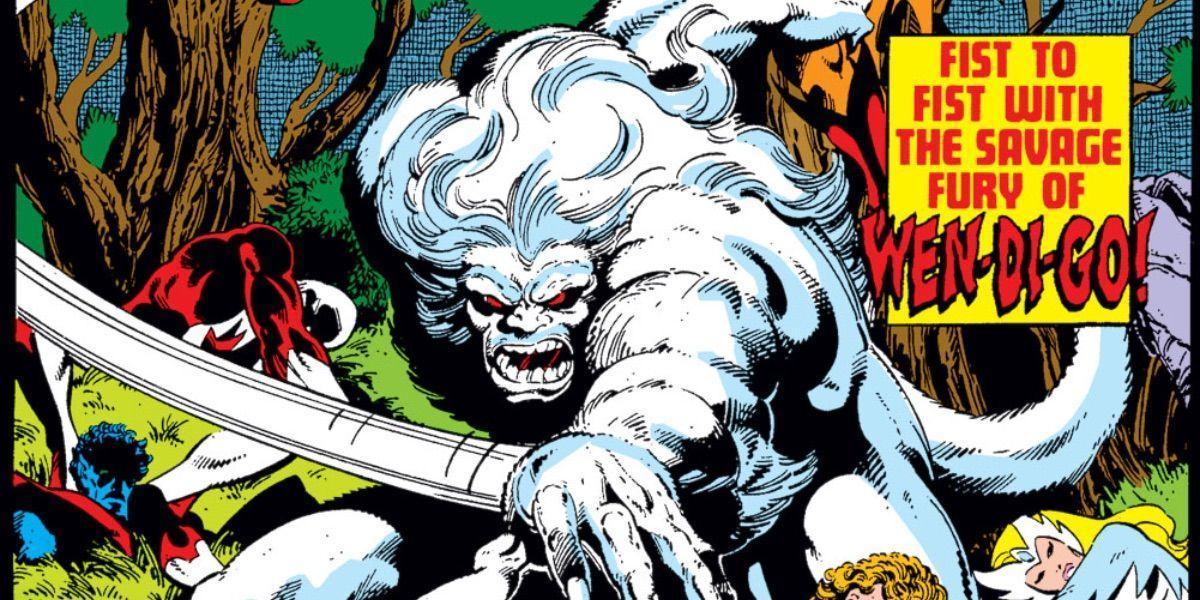 Wendigo attacks the cover of the x-men comic 