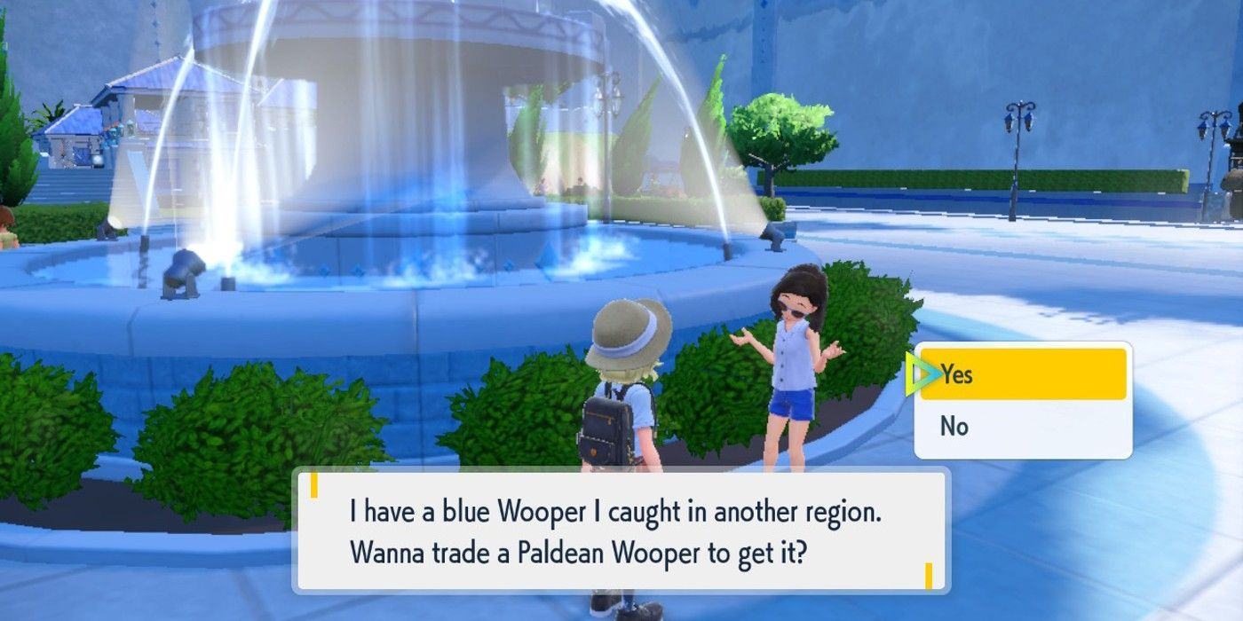 In Pokémon Scarlet and Violet, a normal Wooper is offered in exchange for a Paldean Wooper.