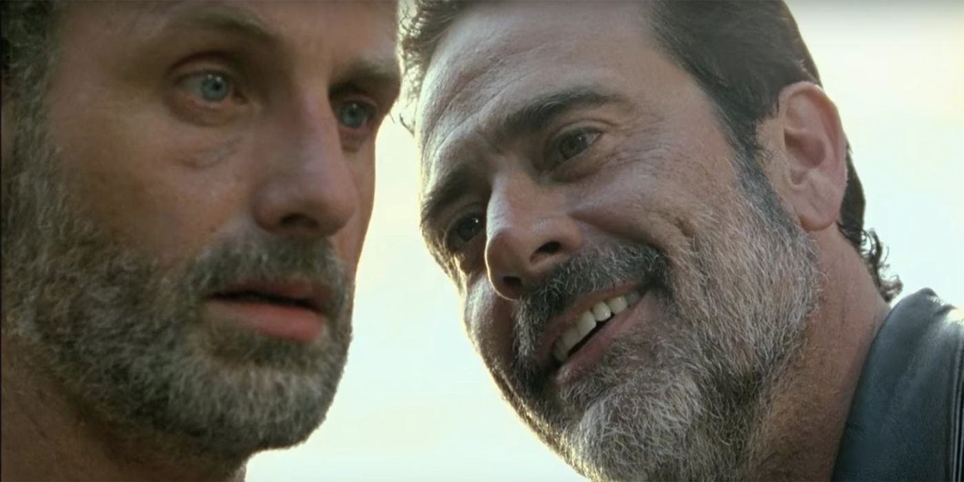 Image of Negan mocking Rick in The Walking Dead