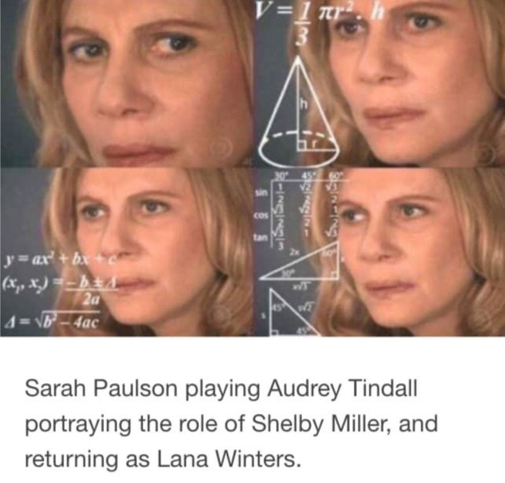 Meme about Sarah Paulson's role in AHS: Roanoke