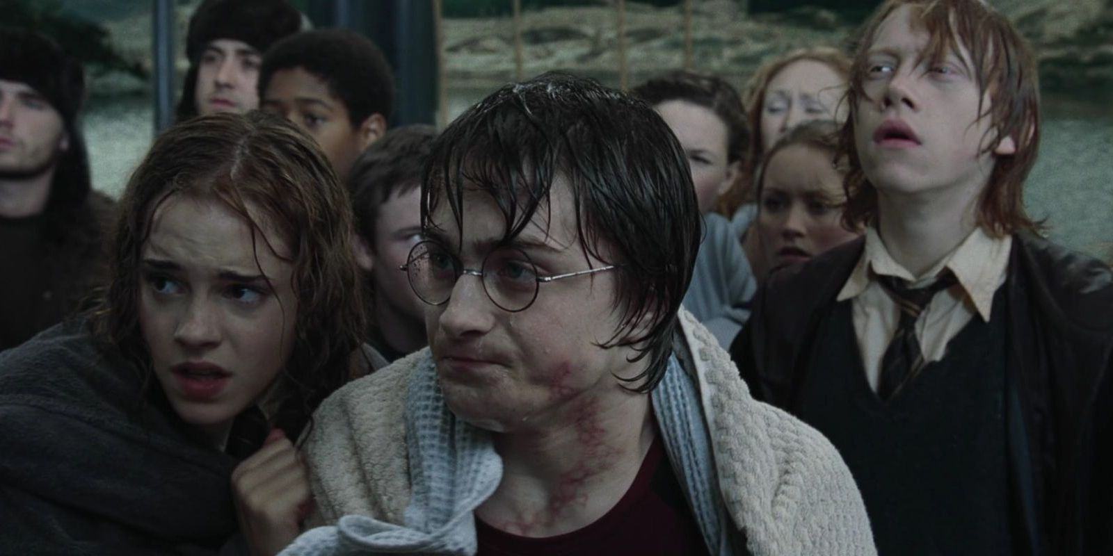 Harry Potter wet in the goblet of fire.