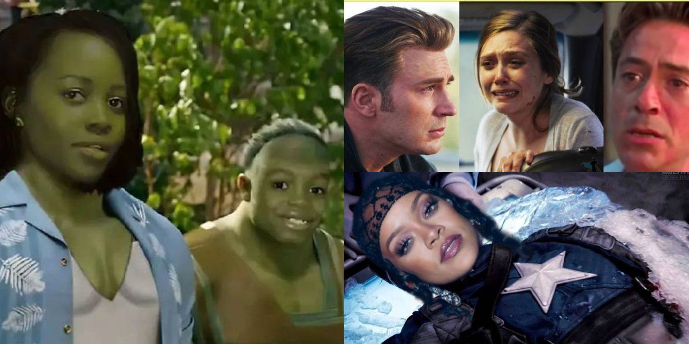 Split image showing some of the funniest Black Panther - Wakanda Forever memes