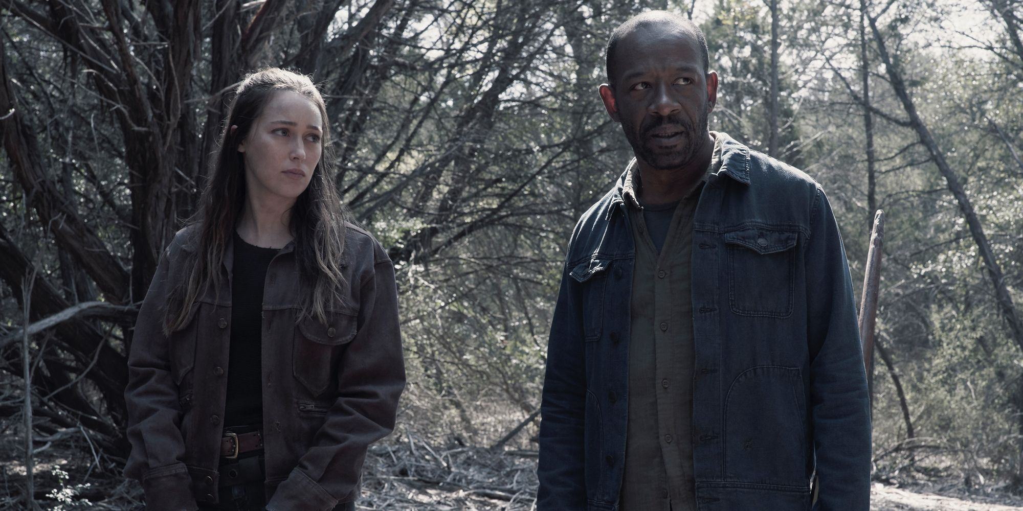 Alycia Debnam-Carey and Lennie James from Fear the Walking Dead Season 4 Episode 9