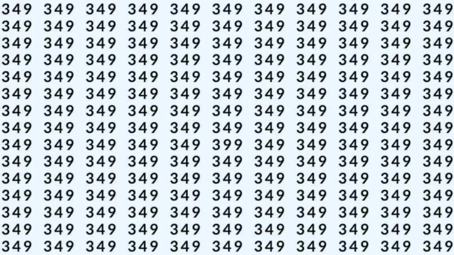 Optical Illusion: If you have eagle eyes find 399 among 349 in 7 Seconds?