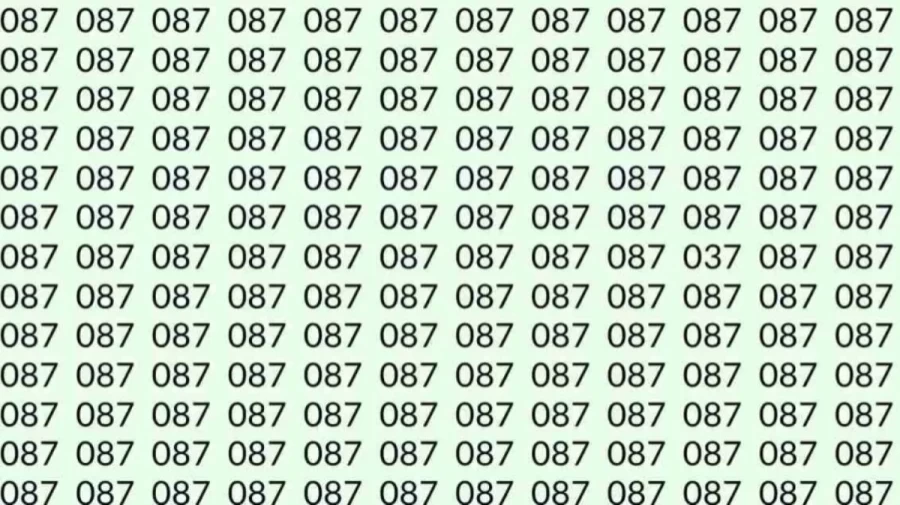 Optical Illusion: Can you find 037 among 087 in 10 Seconds?