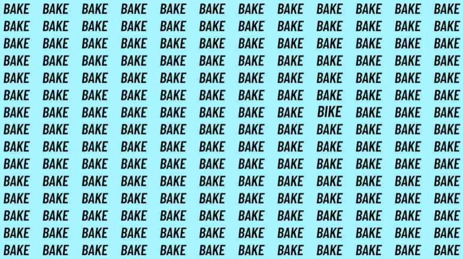 Observation Skill Test: If you have Eagle Eyes find the Word Bike among Bake in 10 Secs