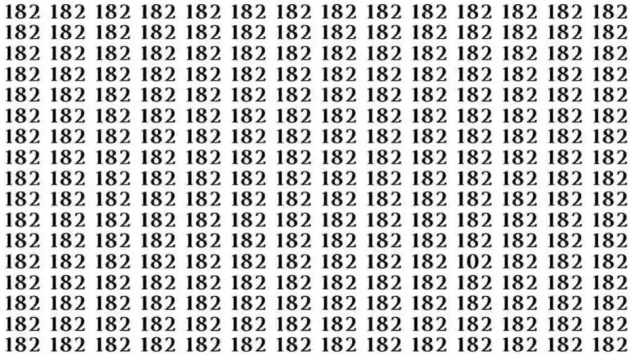 Optical Illusion: Can you find 102 among 182 in 10 Seconds?