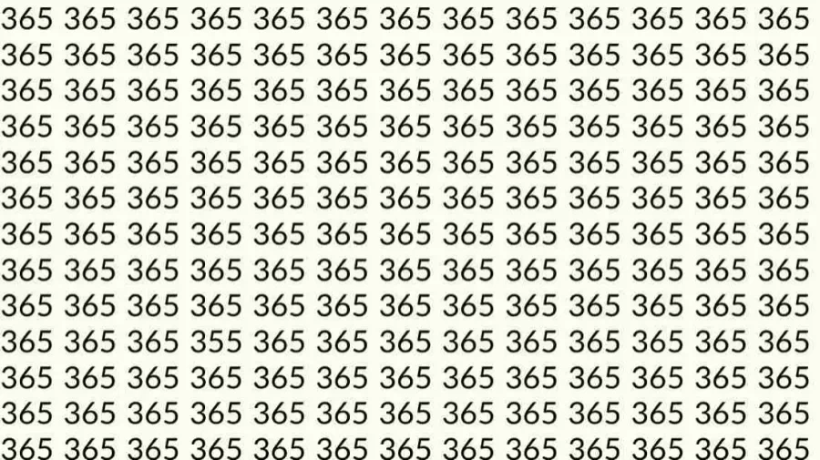 Optical Illusion: Can you find 355 among 365 in 10 Seconds? Explanation and Solution to the Optical Illusion