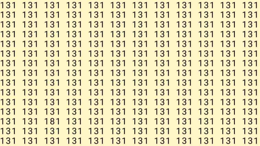 Optical Illusion: If you have eagle eyes find 181 among 131 in 5 Seconds?