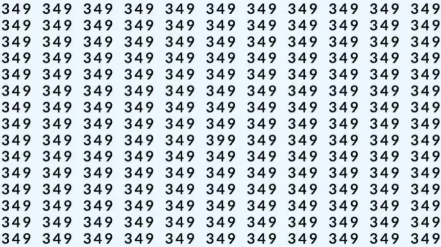 Optical Illusion: If you have eagle eyes find 399 among 349 in 10 Seconds?