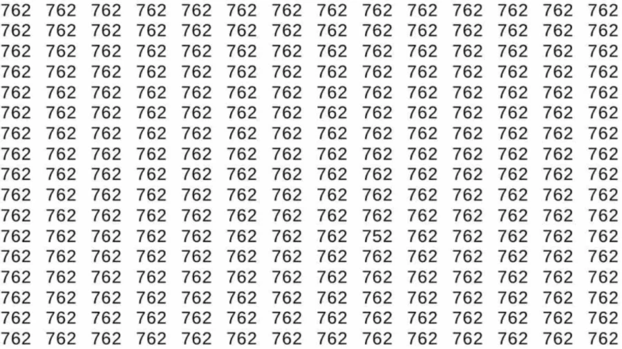 Observation Skills Test: If you have Eagle Eyes find the number 752 among 762 in 8 Seconds?