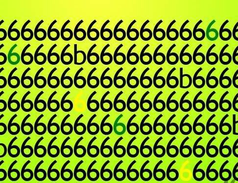 5 more symbols are found in the multitude of "6s" and it is not easy to find them all quickly!!!