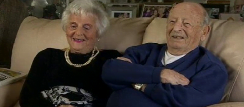 87 years together.  The couple set a record for the time they lived together