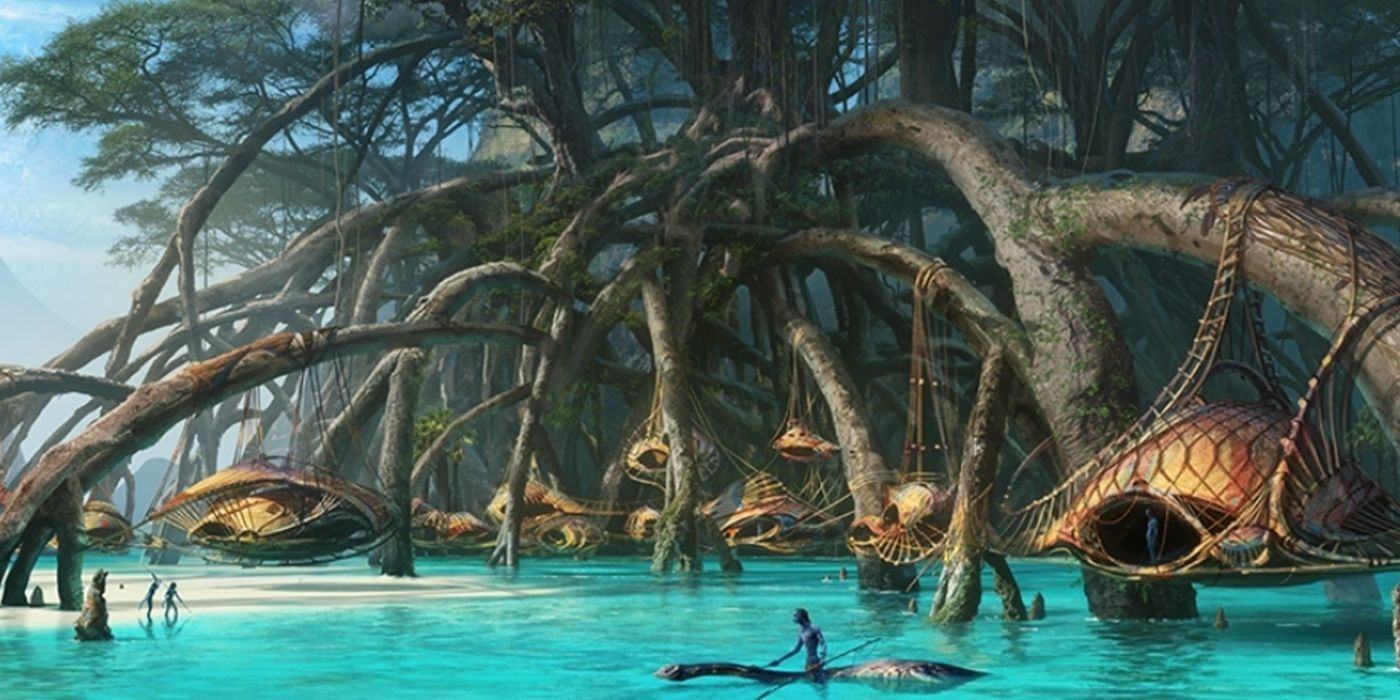 Avatar: The Way of Water Metkayina village concept art.