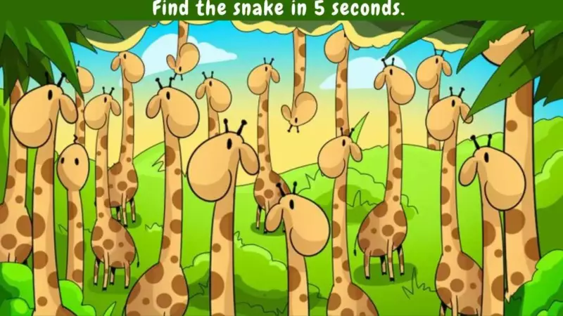 Even geniuses can't find the hidden snake in 5 seconds.  You can?