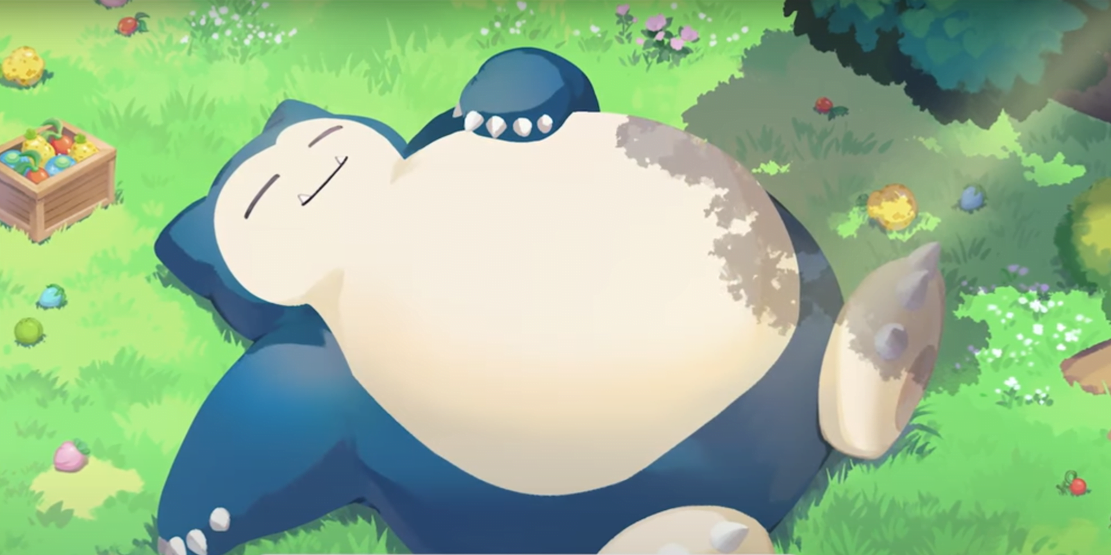 Snorlax sleeping on the island in Pokemon Sleep.