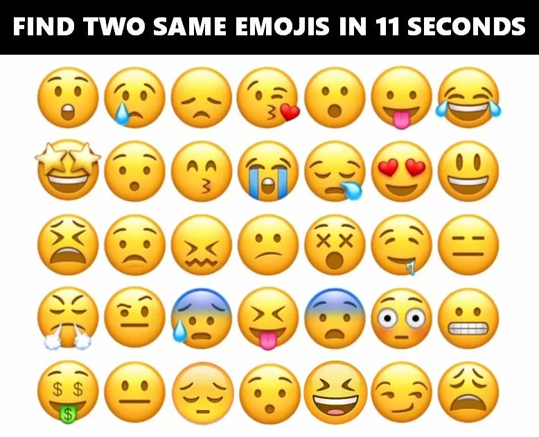 Find 2 similar Emoji in 11 seconds, 99% of people can't find it