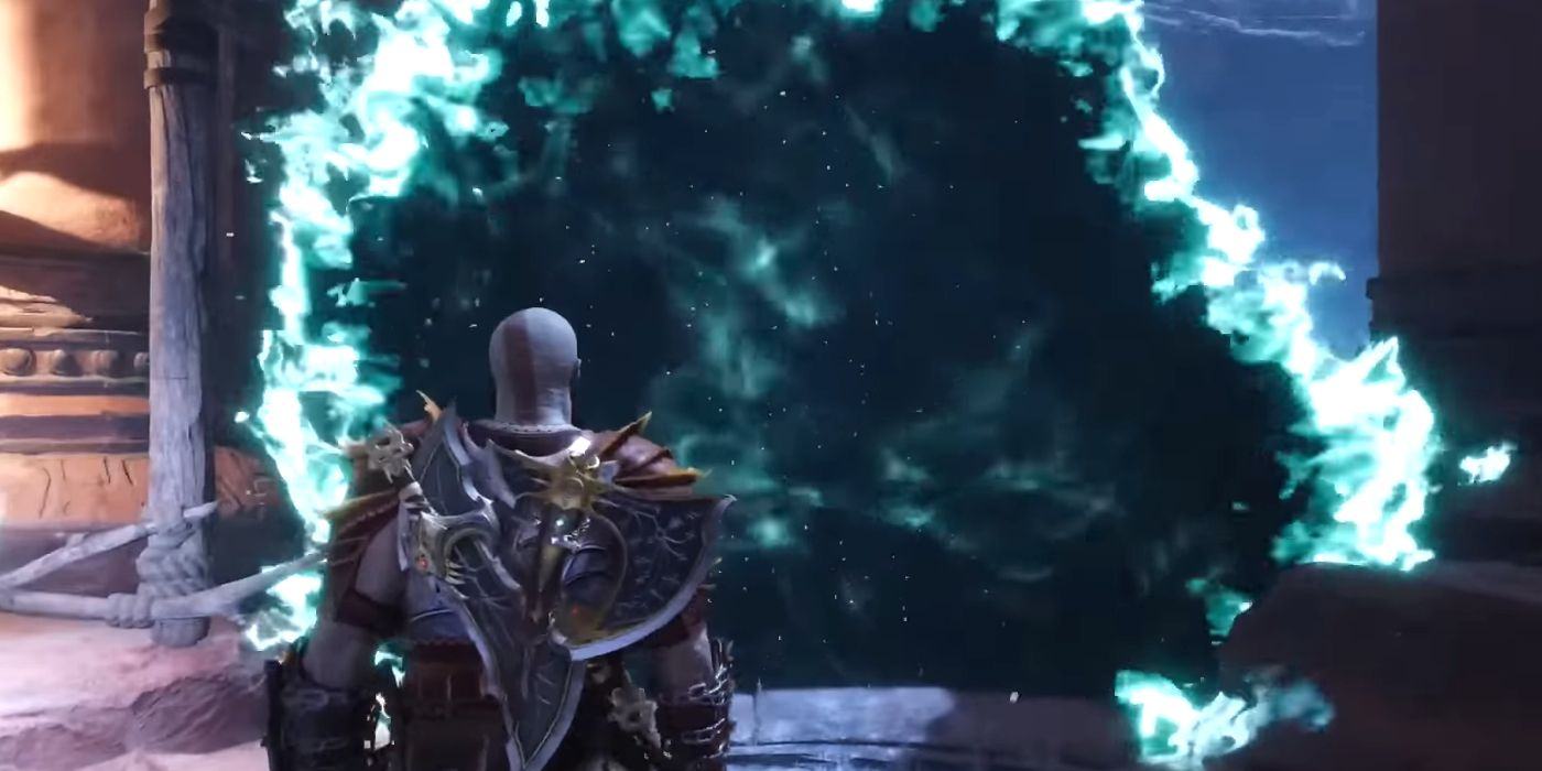 Kratos Finding a Hel Tear in Alfheim in God of War Ragnarök