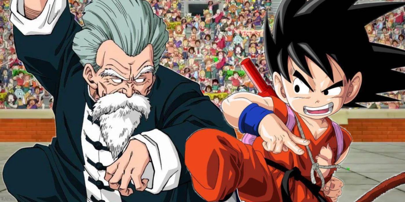 Goku fights Master Roshi's Jackie Chun