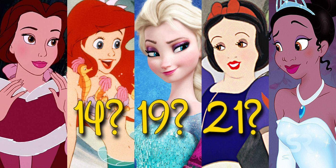 How old all disney princesses Anna Elsa