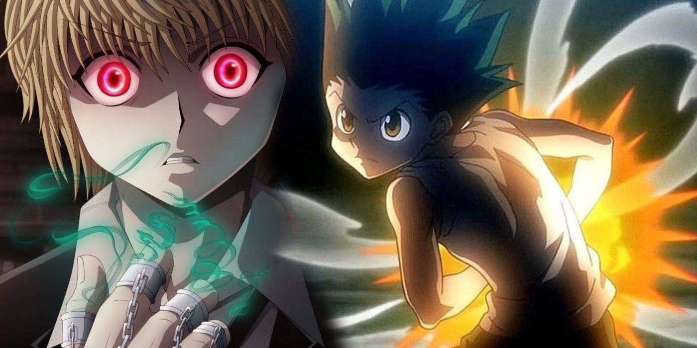 Gon and Kurapika using Nen in Hunter X Hunter.