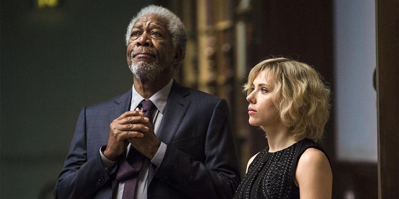 Morgan Freeman and Scarlett Johansson in Lucy