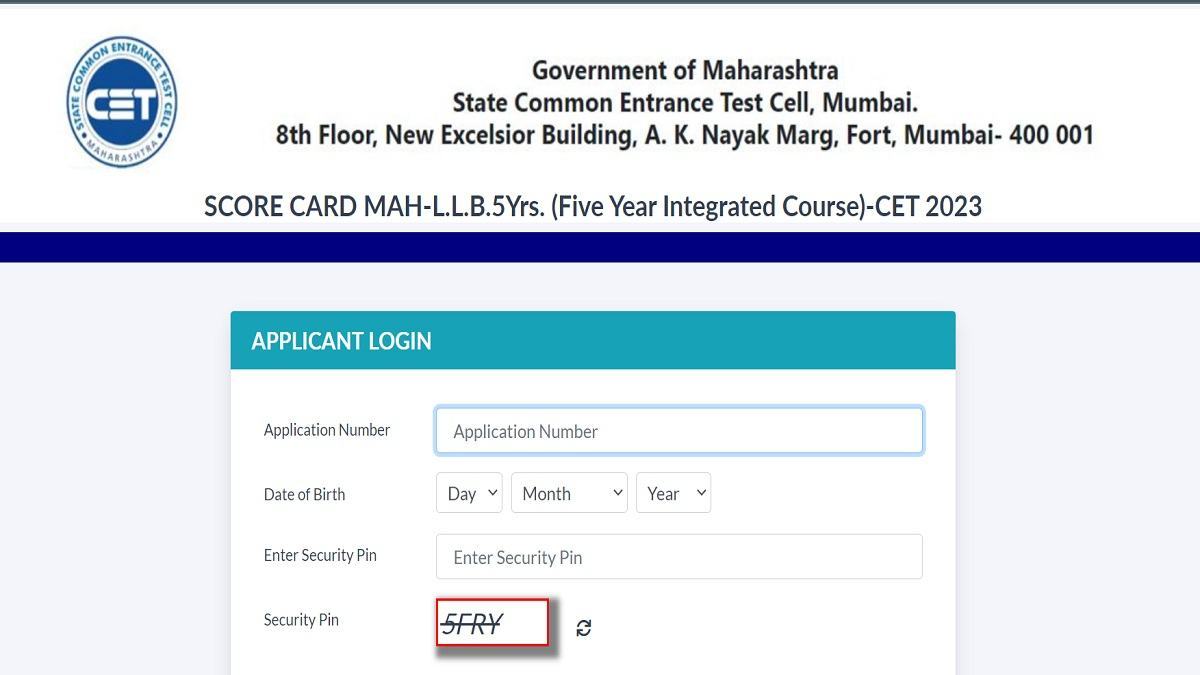 MH CET 5 year LLB scorecard