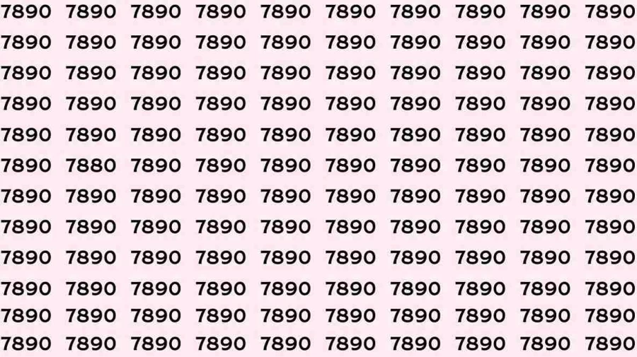 Observation Skill Test: Can you find the number 7880 among 7890 in 10 seconds?