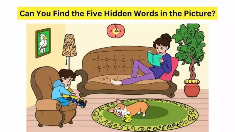 Only 2% of geniuses find 5 hidden words in a living room picture within 70 seconds