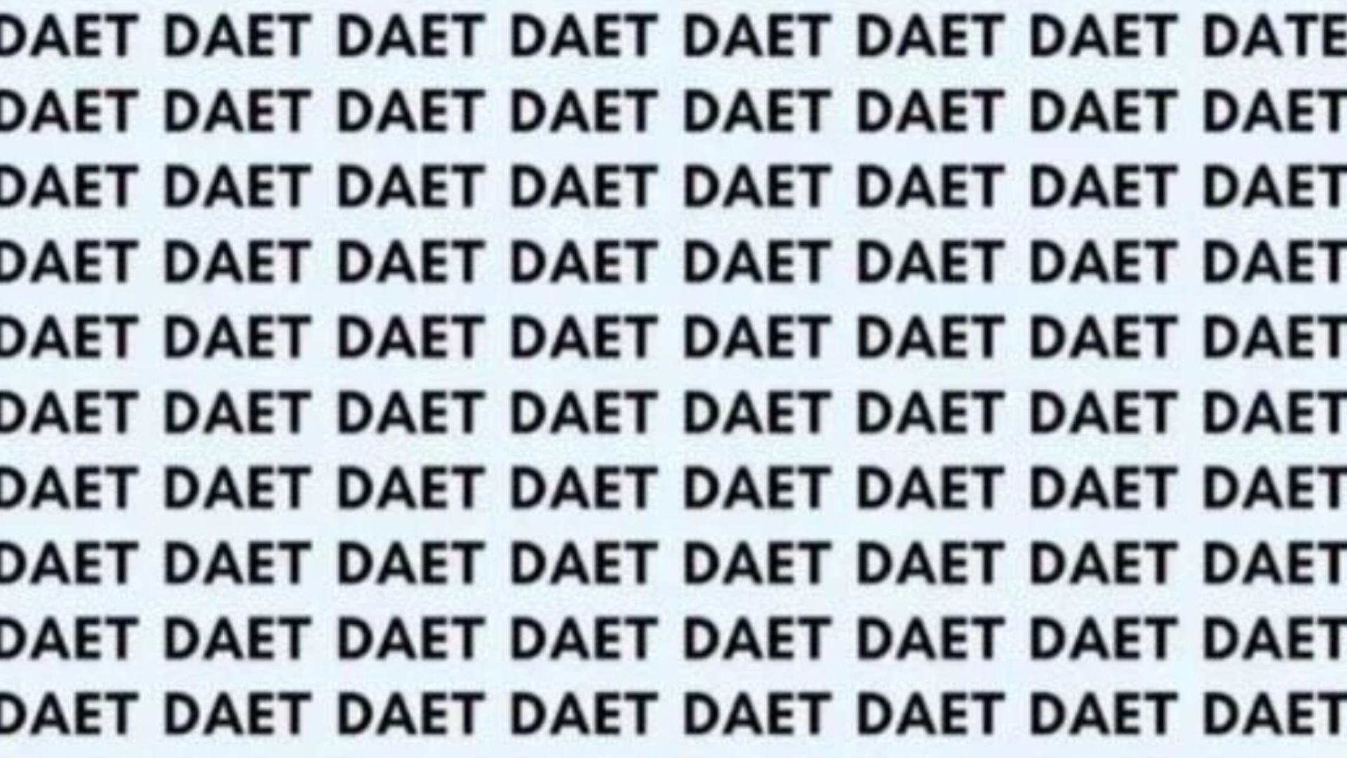 Only eagle-eyed people can spot the word 'date' in this brain teaser in 18 seconds... can you too?