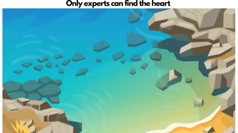 Only experts can find the heart hidden on the shore in 4 seconds.