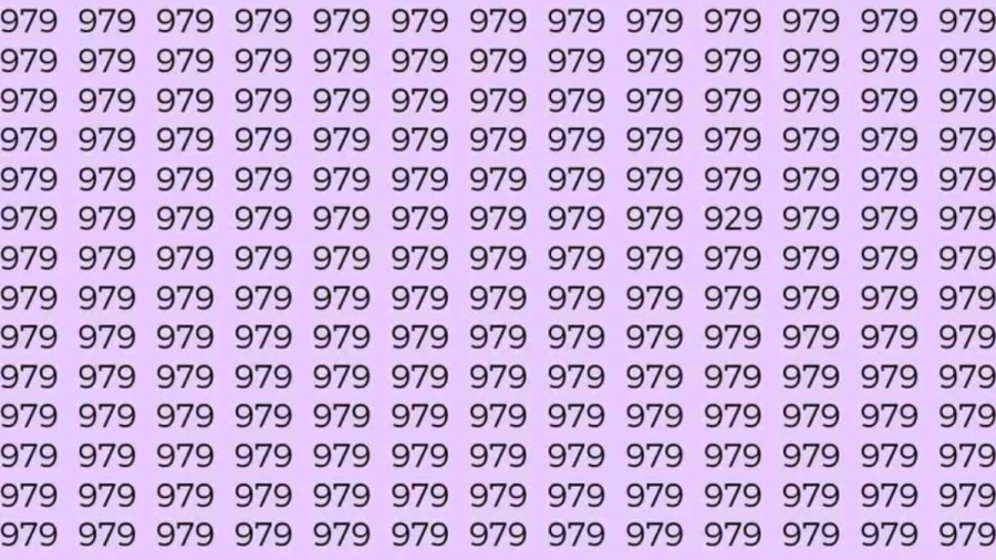 Optical Illusion Test: If you have Sharp Eyes Find the number 929 among 979 in 8 Seconds?