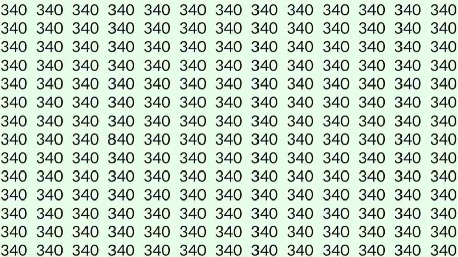 Optical Illusion: Can you find 840 among 340 in 8 Seconds? Explanation and Solution to the Optical Illusion