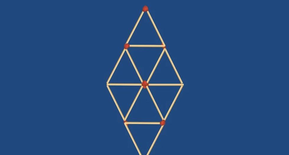 Solve this viral challenge: remove 4 matches and form 4 triangles