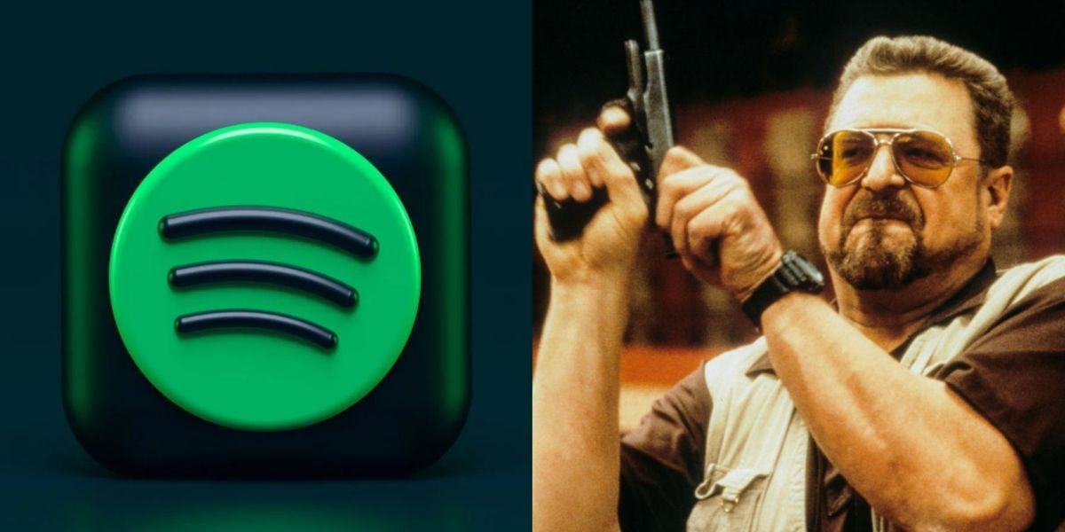 spotify wrapped and john goodman cocking gun meme split image