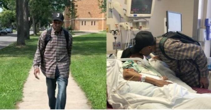 The 98-year-old husband walked 6 miles to visit his wife in the hospital and congratulate her