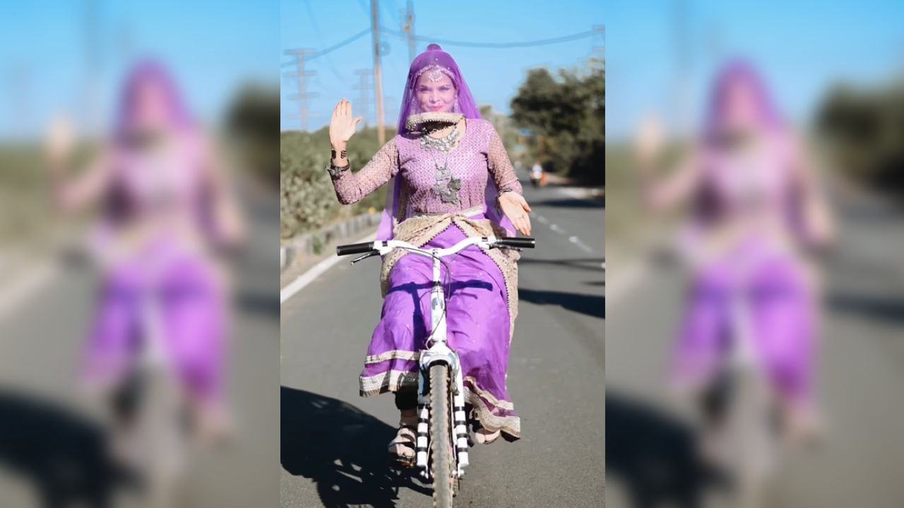 The girl danced on a bicycle without a handlebar, netizens were surprised to see the stunt performance