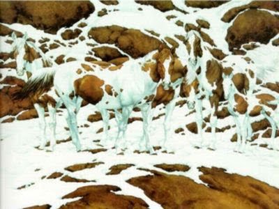 The image of a herd of horses standing on a snowy mountain went viral.  The photo confused netizens who couldn't decide on the number of horses in the photo