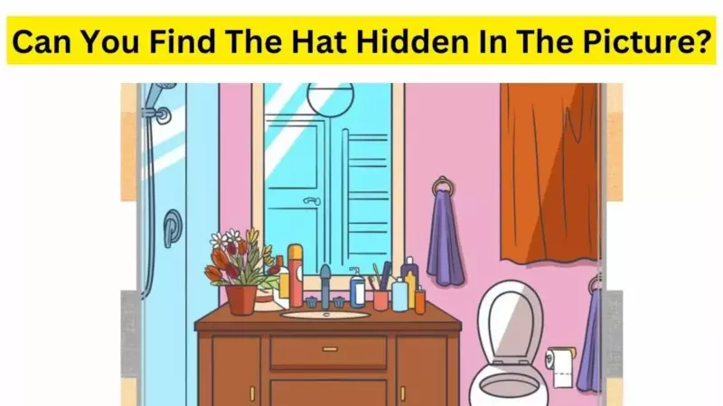 Uncle Tom needs your help!  Can you find the lost hat within 5 seconds in the bathroom?