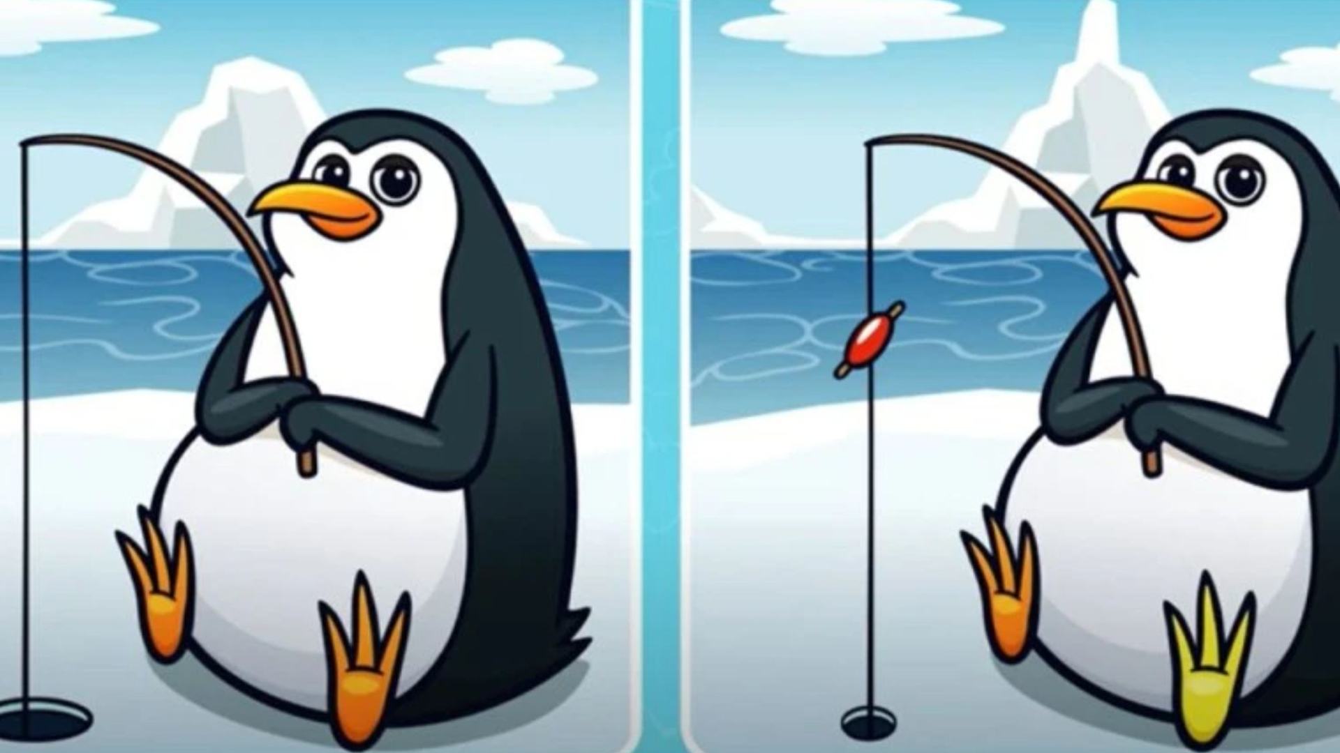 You Might Have a Superior IQ If You Can Spot FIVE Differences In These Pictures Of Penguins Fishing In Five Seconds