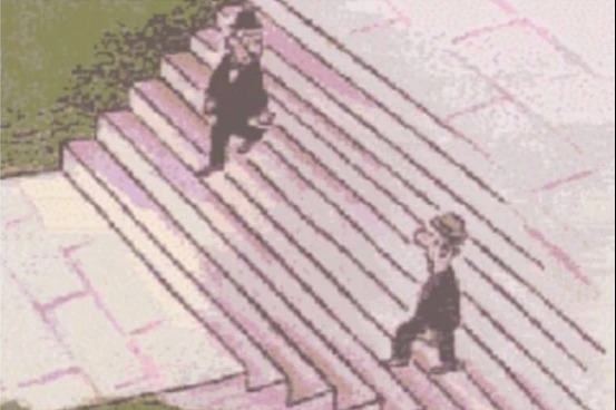 You could be a genius if you could figure out which way these people are walking in this optical illusion in five seconds.