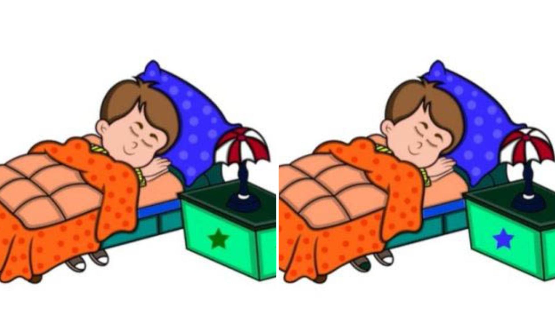 You'll have peace of mind if you can spot three differences in these bedtime images in less than ten seconds.