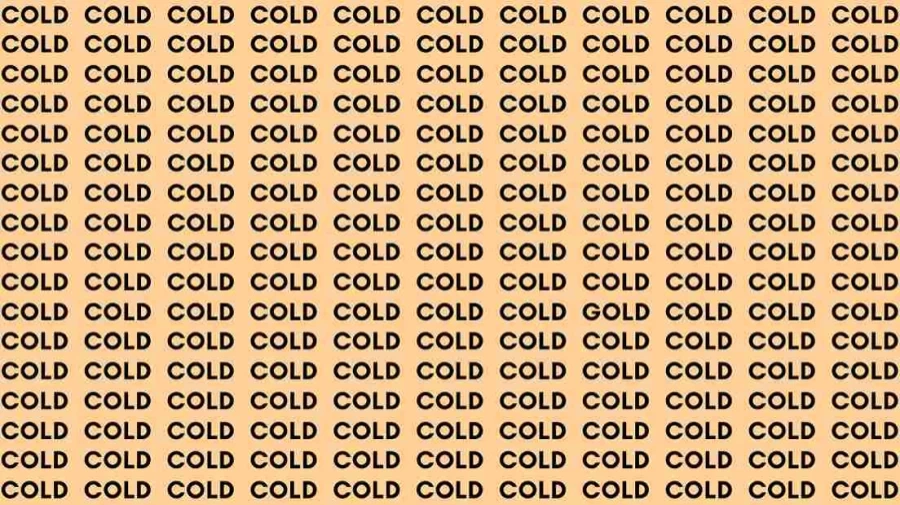 Observation Skill Test: If you have Sharp Eyes find the Word Gold among Cold in 10 Secs