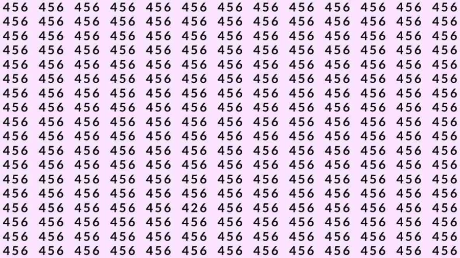 Optical Illusion Challenge: If you have Hawk Eyes Find the number 426 among 456 in 9 Seconds?