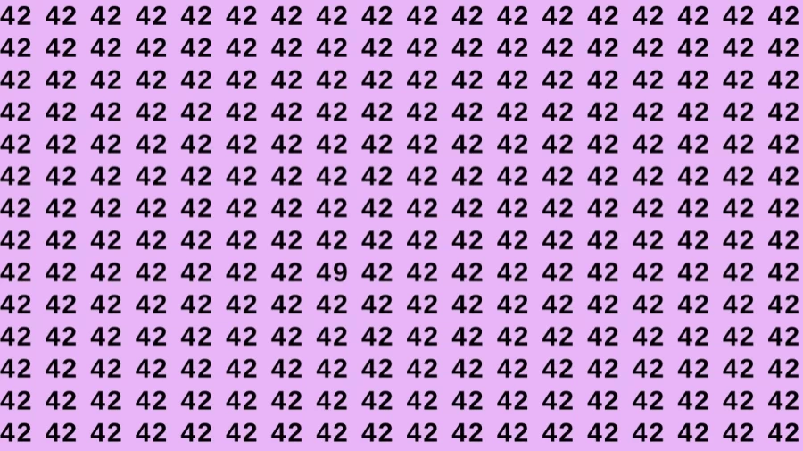 Observation Skills Test: If you have Sharp Eyes Find the number 49 among 42 in 12 Seconds?