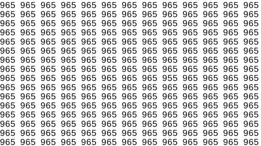 Optical Illusion: If you have Sharp Eyes find the number 955 among 965 in 7 Seconds?