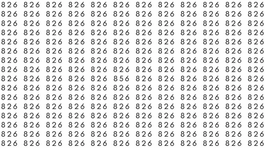 Optical Illusion Brain Test: If you have Hawk Eyes Find the number 856 among 826 in 9 Seconds?