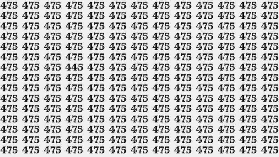 Optical Illusion Challenge: If you have Hawk Eyes Find the number 445 among 475 in 9 Seconds?