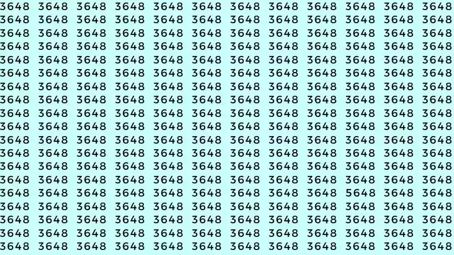 Observation Skill Test: If you have Eagle Eyes Find the number 5648 among 3648 in 16 Seconds?